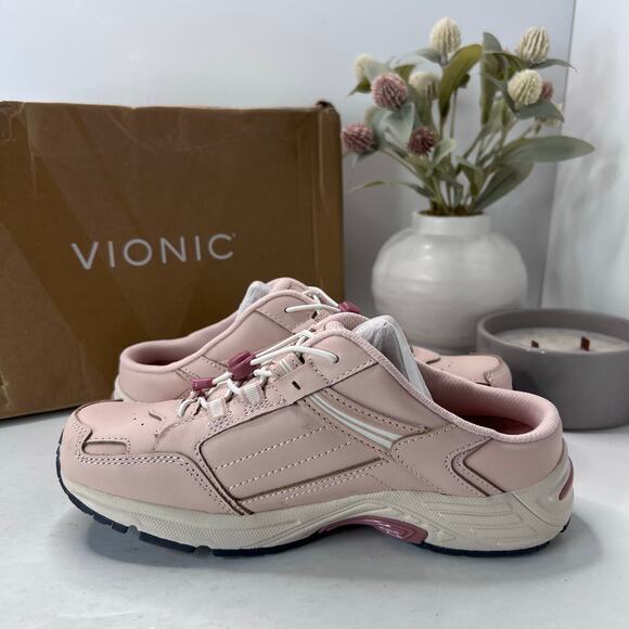 Vionic 23 Walk Mule Leather Lace Up Sneakers Comfort Pink Women's 6.5 Medium NWB - Picture 6 of 10